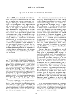 Malthus to Solow - Stanford University