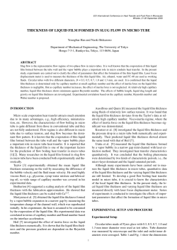 thickness of liquid film formed in slug flow in micro tube