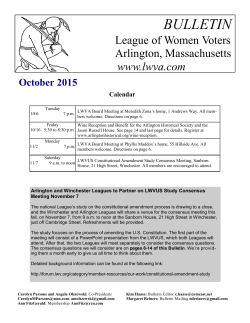 October 2015 - Arlington League of Women Voters