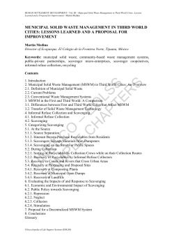 Municipal Solid Waste Management in Third World Cities