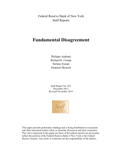 Fundamental Disagreement - Federal Reserve Bank of New York