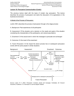 Lecture 19: Persuasive Communication (Contd.) The