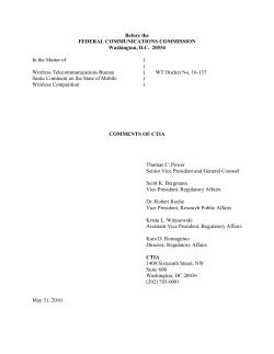 CTIA Filed to FCC Comments on the State of Mobile Wireless