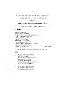 1 IN THE HIGH COURT OF KARNATAKA AT BENGALURU DATED