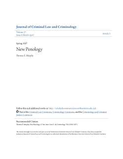 New Penology - Scholarly Commons