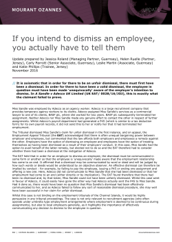 If you intend to dismiss an employee, you actually have to tell them
