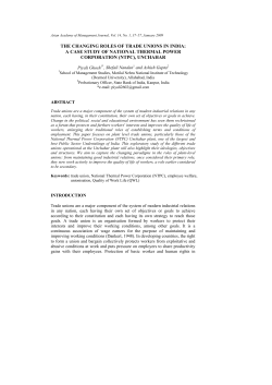 The Changing Roles of Trade Unions in India