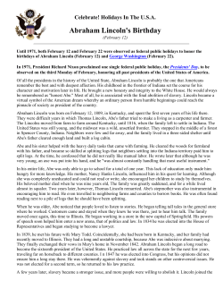 Abraham Lincoln`s Birthday