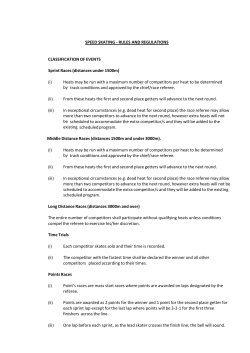 SPEED SKATING - RULES AND REGULATIONS