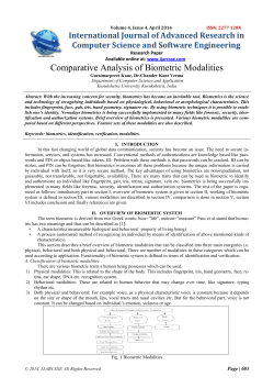 Comparative Analysis of Biometric Modalities