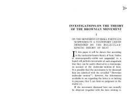 INVESTIGATIONS ON THE THEORY