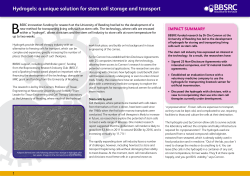 Hydrogels: a unique solution for stem cell storage and