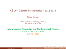 CS 207 Discrete Mathematics &ndash; 2012-2013