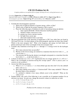 CH 221 Problem Set #6