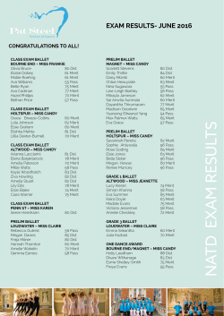 NATD Results July 2016 - Pat Steel School of Dance