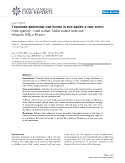 Traumatic abdominal wall hernia in two adults: a case series