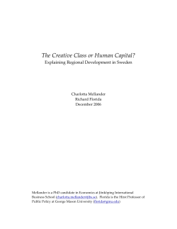 The Creative Class or Human Capital?