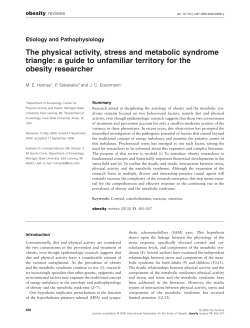 The physical activity, stress and metabolic syndrome