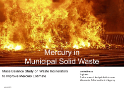 Mercury in Municipal Solid Waste - Minnesota Pollution Control