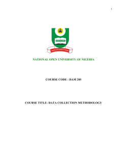 DAM205 - National Open University of Nigeria