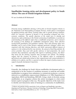 Smallholder farming styles and development policy in South Africa