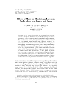 Effects of Music on Physiological Arousal: Explorations into Tempo