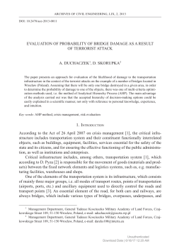 EVALUATION OF PROBABILITY OF BRIDGE DAMAGE AS A