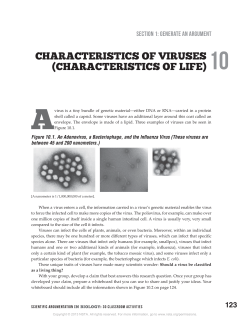 CHARACTERISTICS OF VIRUSES (CHARACTERISTICS OF LIFE)