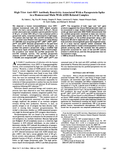 High Titer Anti-HIV Antibody Reactivity Associated