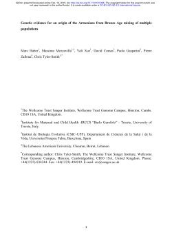 Genetic evidence for an origin of the Armenians from Bronze Age