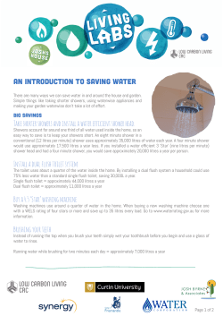 AN INTRODUCTION TO SAVING WATER Take shorter showers and