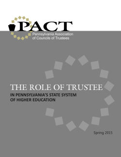 The Role of Trustee in Pennsylvania`s State System of Higher
