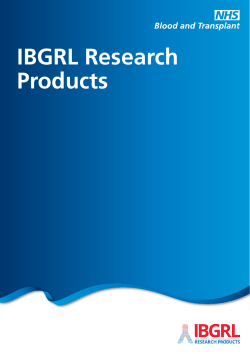 IBGRL Research Products Leaflet