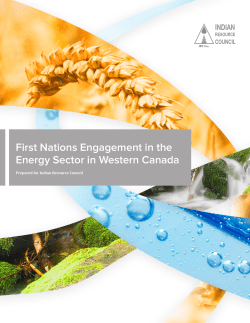 First Nations Engagement in the Energy Sector in Western Canada