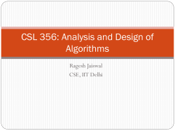October 5 - CSE @ IITD