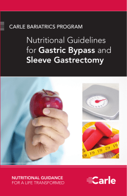 Nutritional Guidelines for Gastric Bypass and