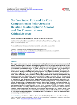 Surface Snow, Firn and Ice Core Composition in Polar Areas in