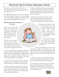 Homework Tips for Parents (Elementary School)