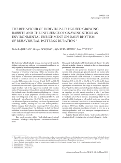 the behaviour of individually housed growing rabbits and the