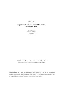Supplier Network and Aircraft Production in Wartime Japan