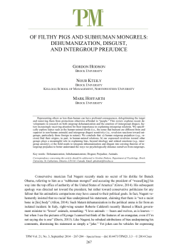 of filthy pigs and subhuman mongrels: dehumanization, disgust, and