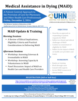 Medical Assistance in Dying (MAiD):