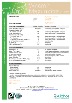 ALIPHOS ROTTERDAM B.V. Chemical Name Chemical Formula