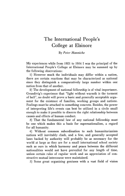 The International People`s College at Elsinore