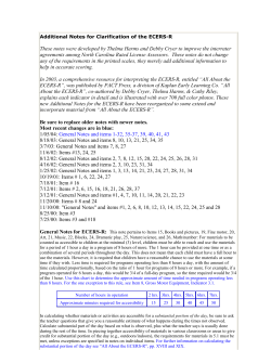Additional Notes for Clarification of the ECERS-R