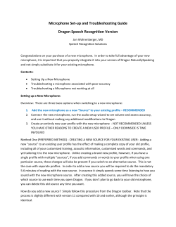 Microphone Set-up and Troubleshooting Guide Dragon Speech