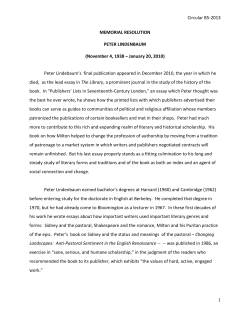 Circular B5-2013 MEMORIAL RESOLUTION PETER LINDENBAUM