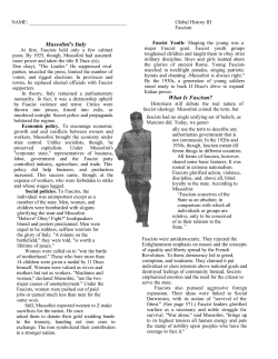 Mussolini`s Italy What Is Fascism?