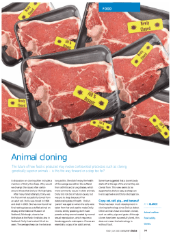 Animal cloning - Consumers` Association of Ireland