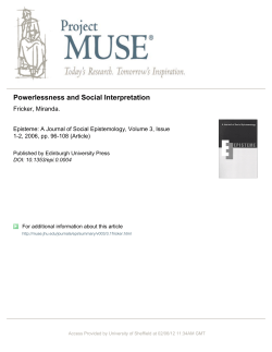 Powerlessness and Social Interpretation